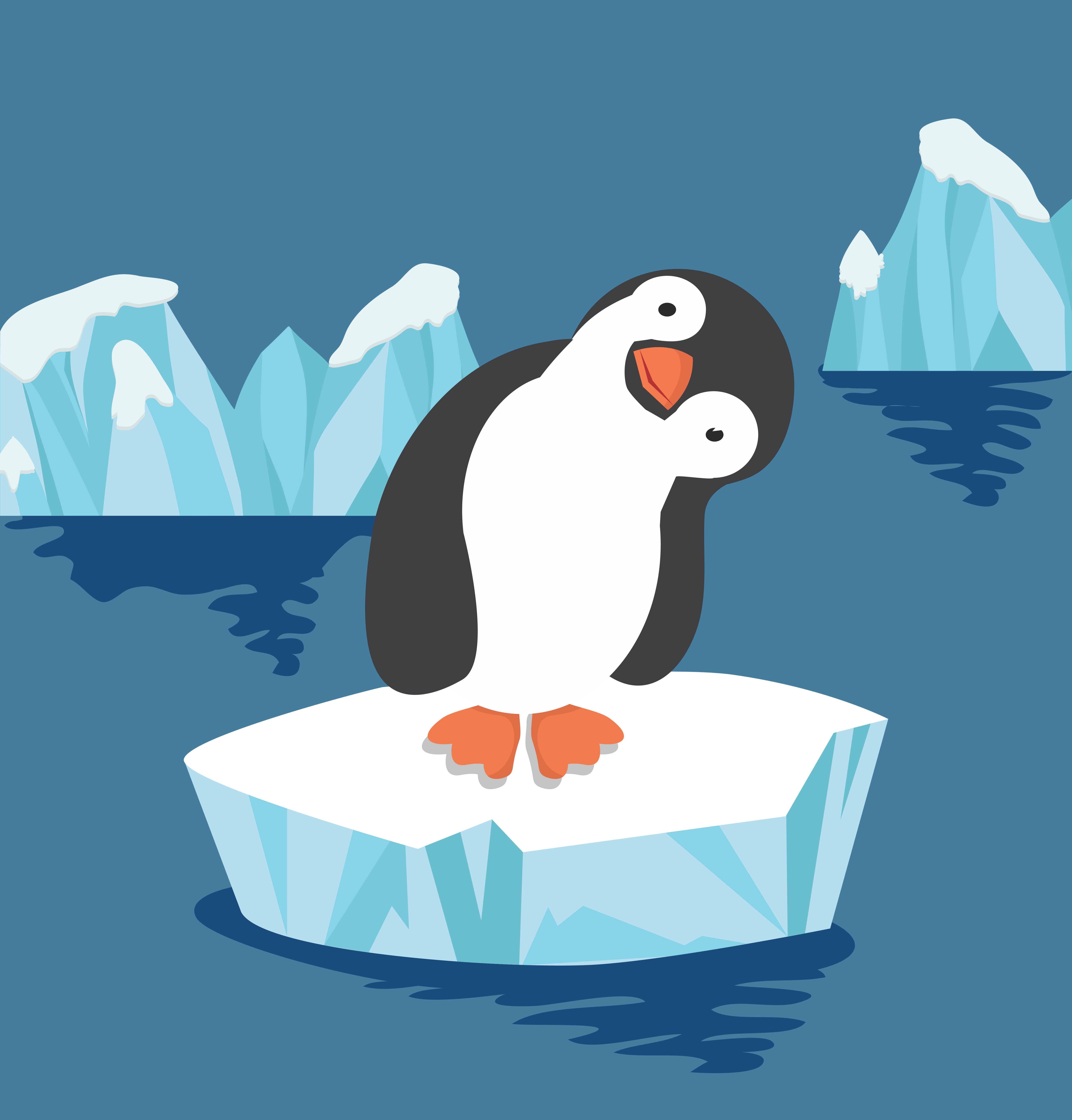 Аппликации пингвин на льду фото