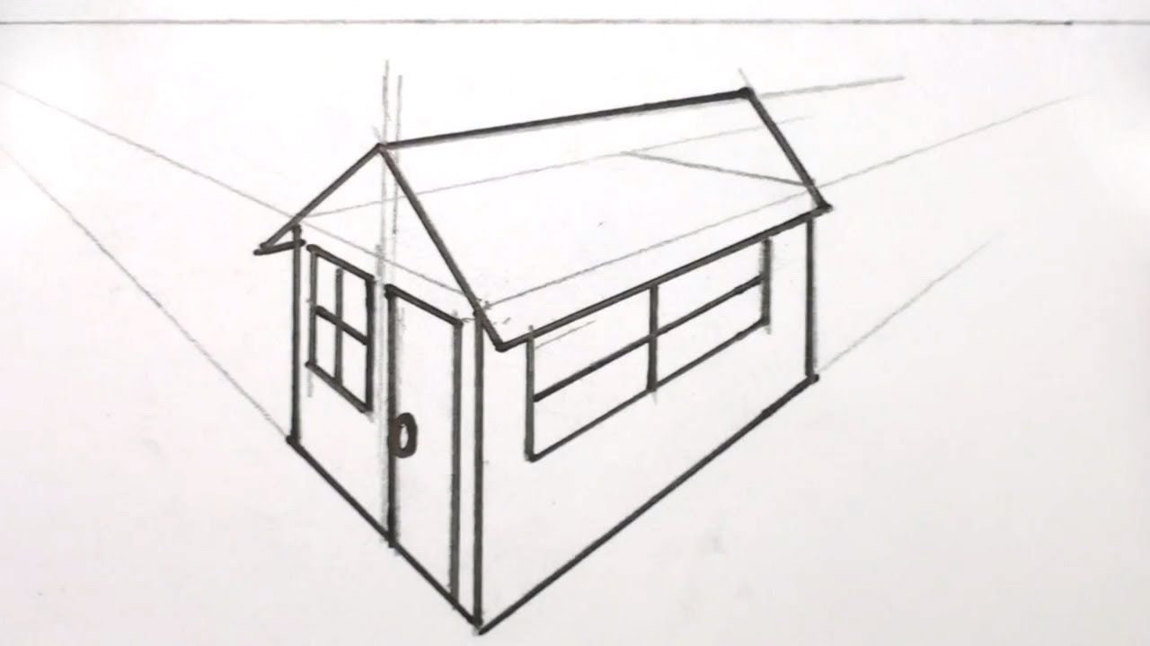 3д дом рисунок карандашом простой фото