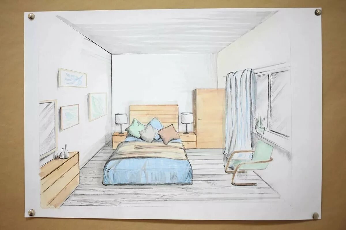 3д комната рисунок легкий фото