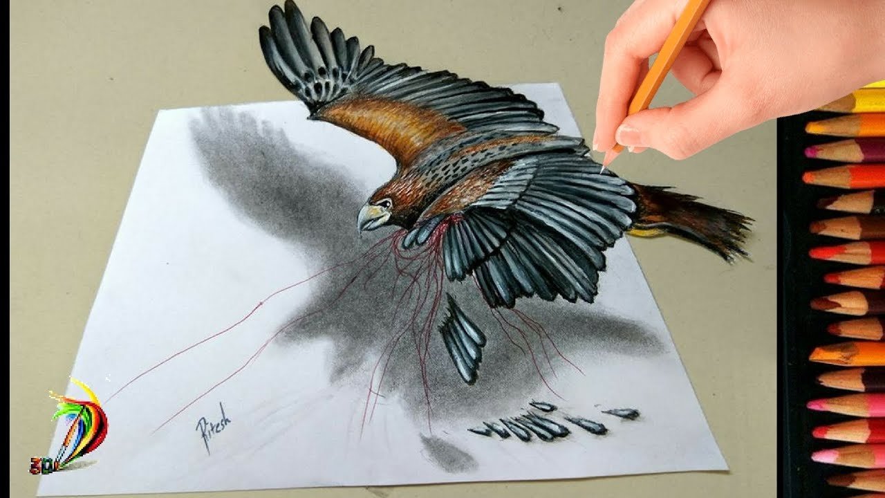 3d рисунки птица фото