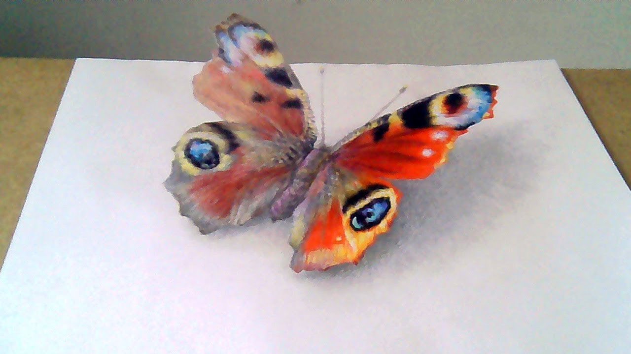 3d рисунок бабочки фото