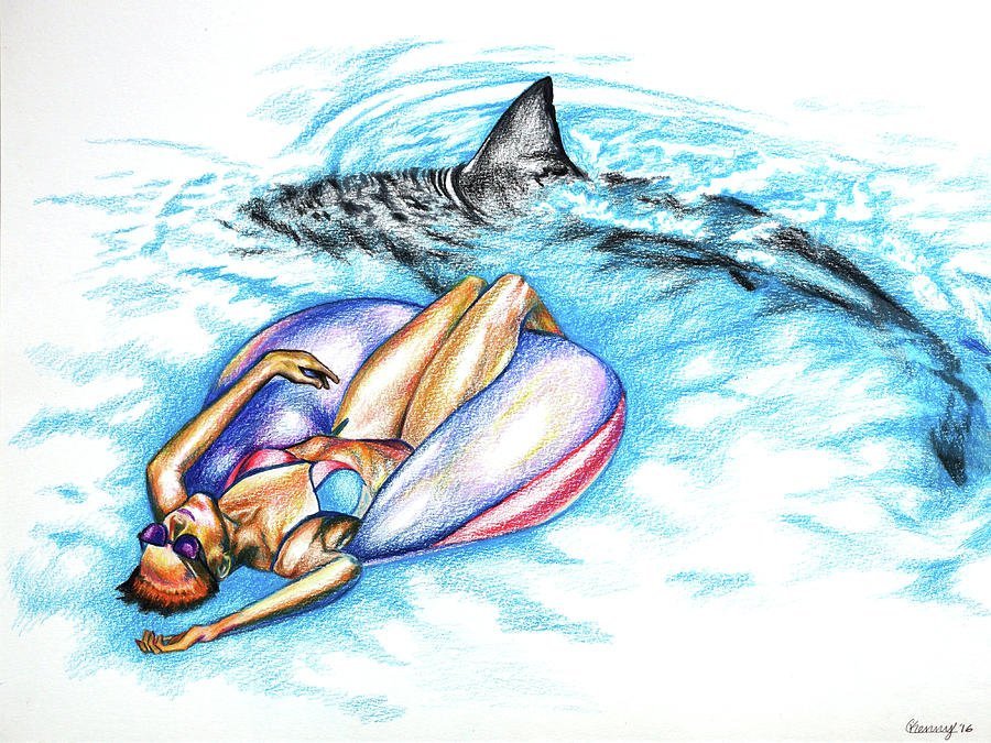Акула толстой детский рисунок фото