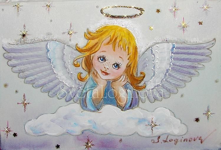 Ангелочек рисунок детский фото