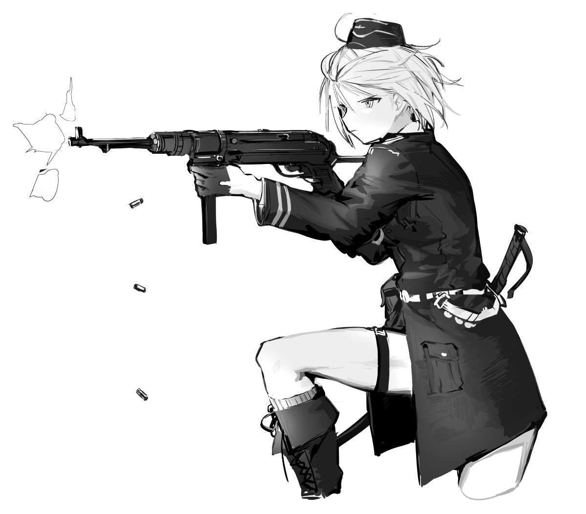 Аниме девушка с пистолетом рисунки фото