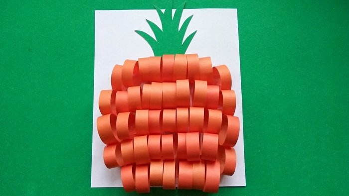 Аппликации ананас из бумажных полосок фото