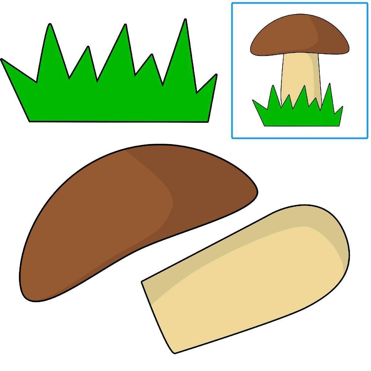 Аппликации грибы в лесу фото