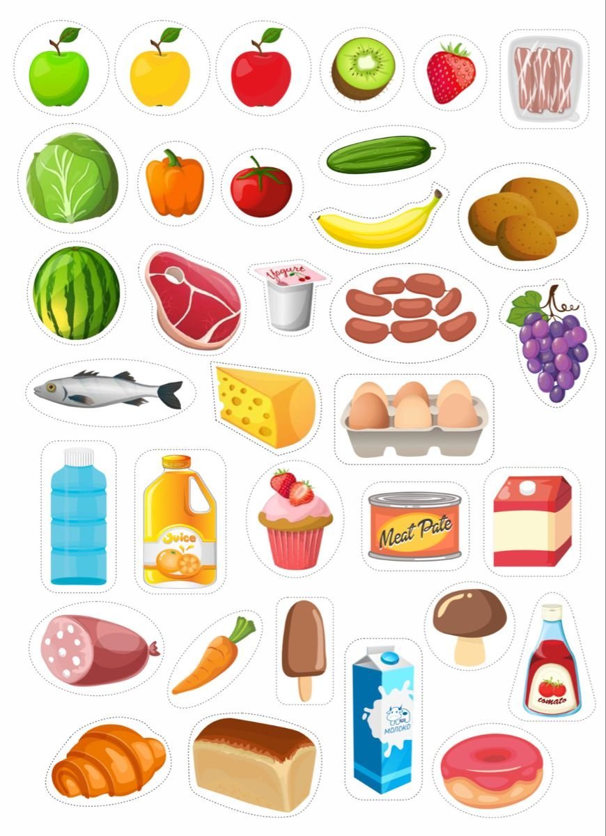 Аппликации холодильник с продуктами фото