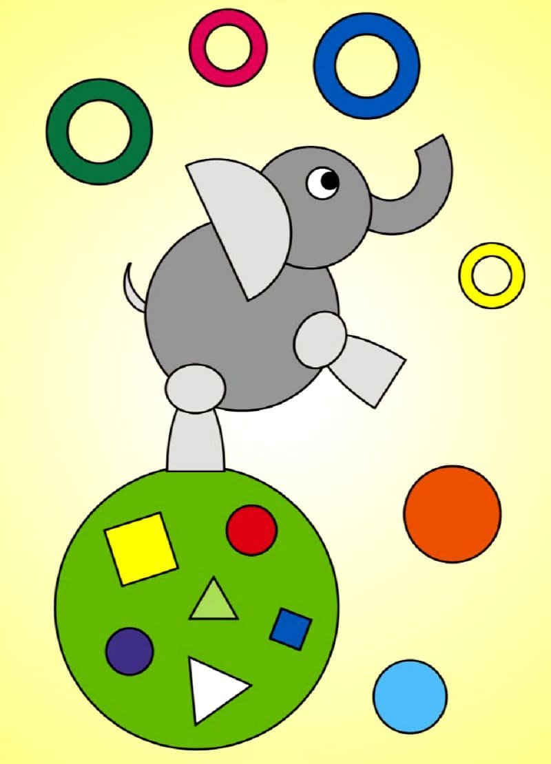 Аппликации слон жонглер фото