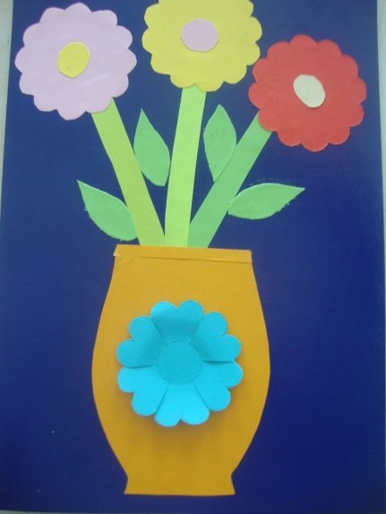 Аппликации ваза с тюльпанами фото