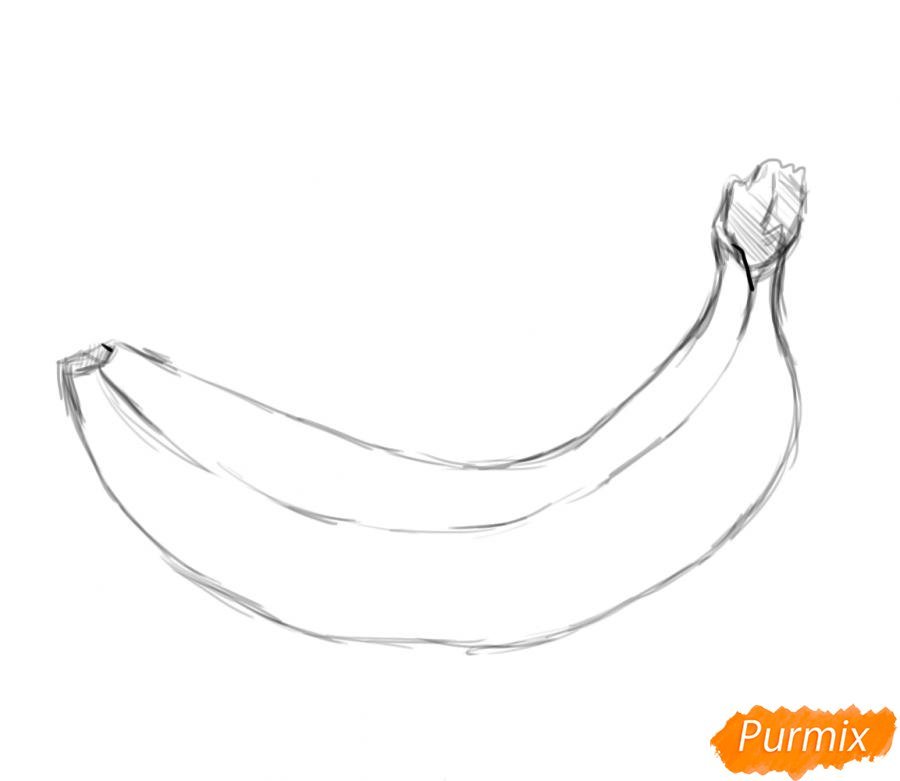 Банан рисунок для детей поэтапно фото