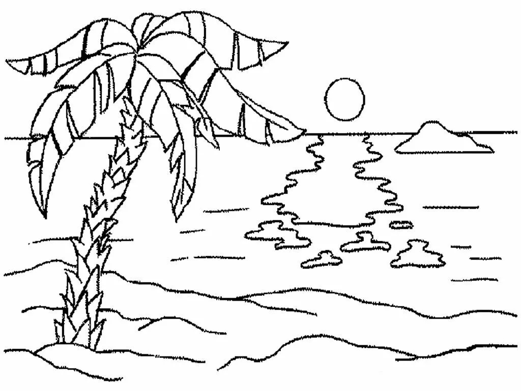 Берег моря детский рисунок фото