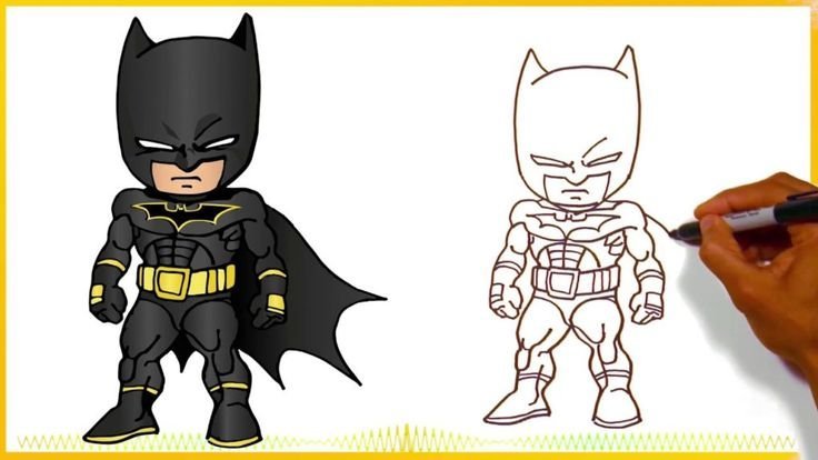 Бэтмен рисунок для детей простой поэтапно фото