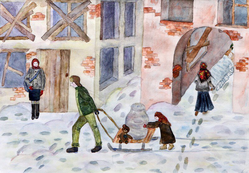 Блокадный ленинград детский рисунок фото