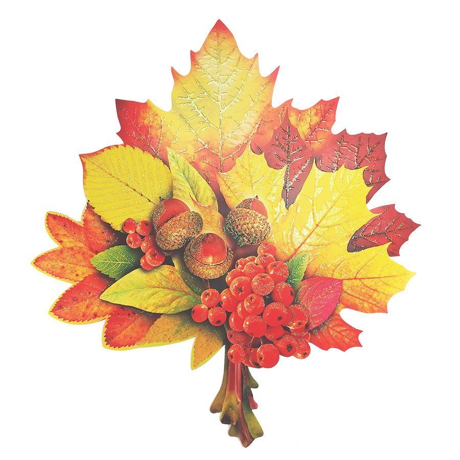Букет из осенних листьев и цветов на прозрачном фоне фото