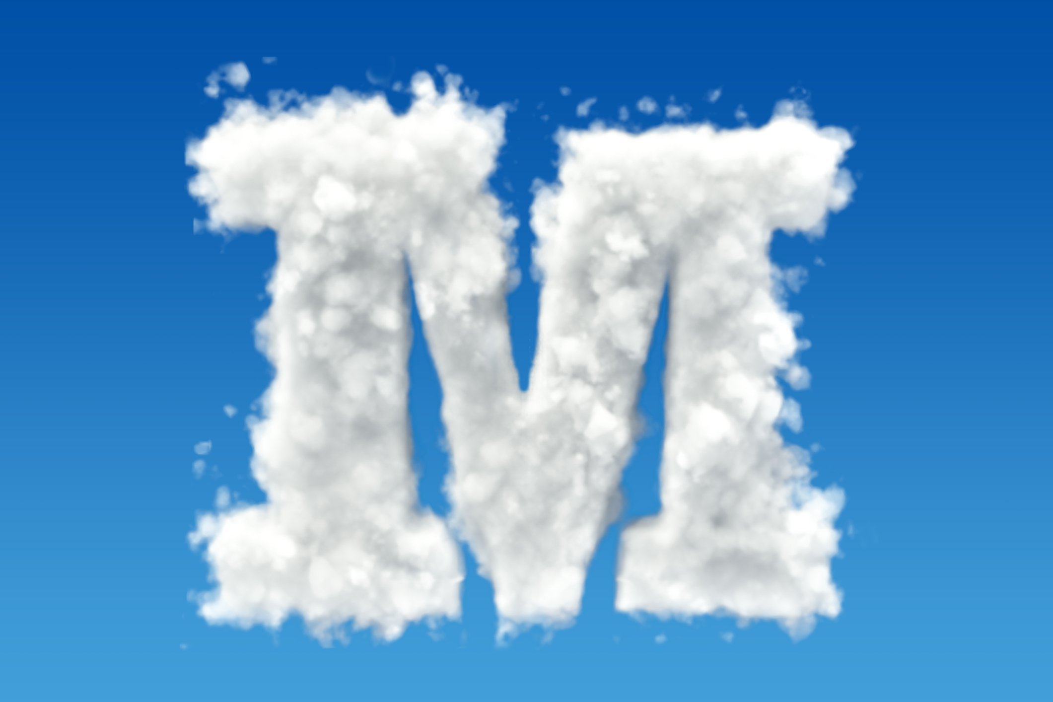 Буквы из облаков на прозрачном фоне фото