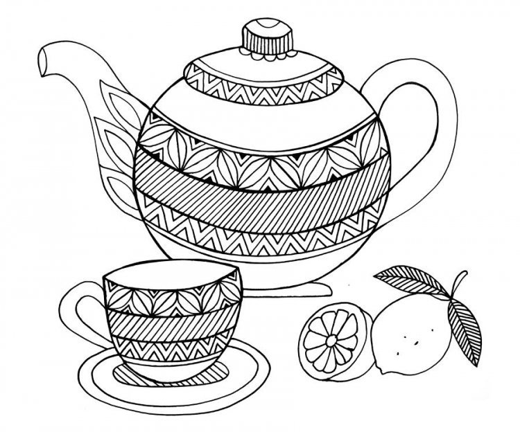 Чайный сервиз с узором рисунок фото