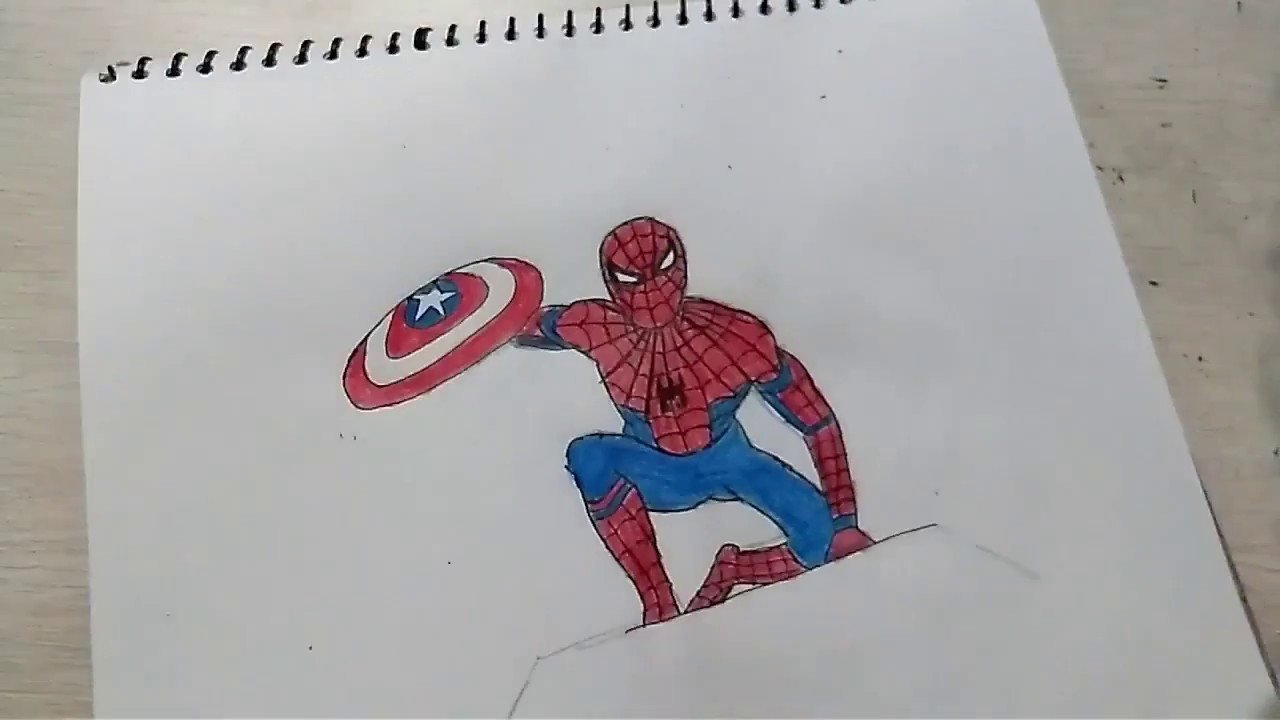 Человек паук детский рисунок легкий фото