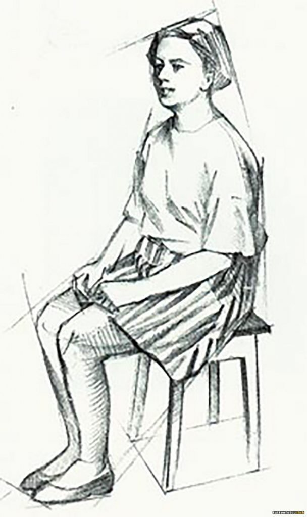 Человек сидит на стуле рисунок поэтапно фото