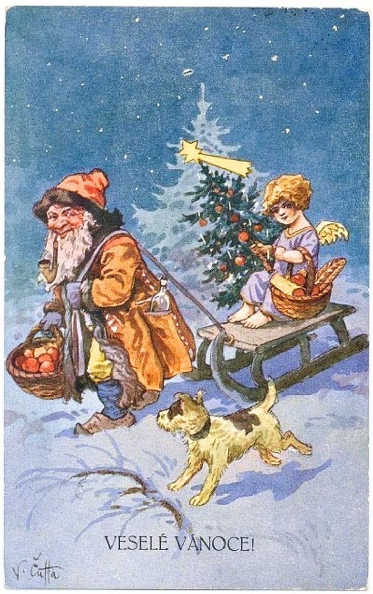 Чешские рождественские открытки фото