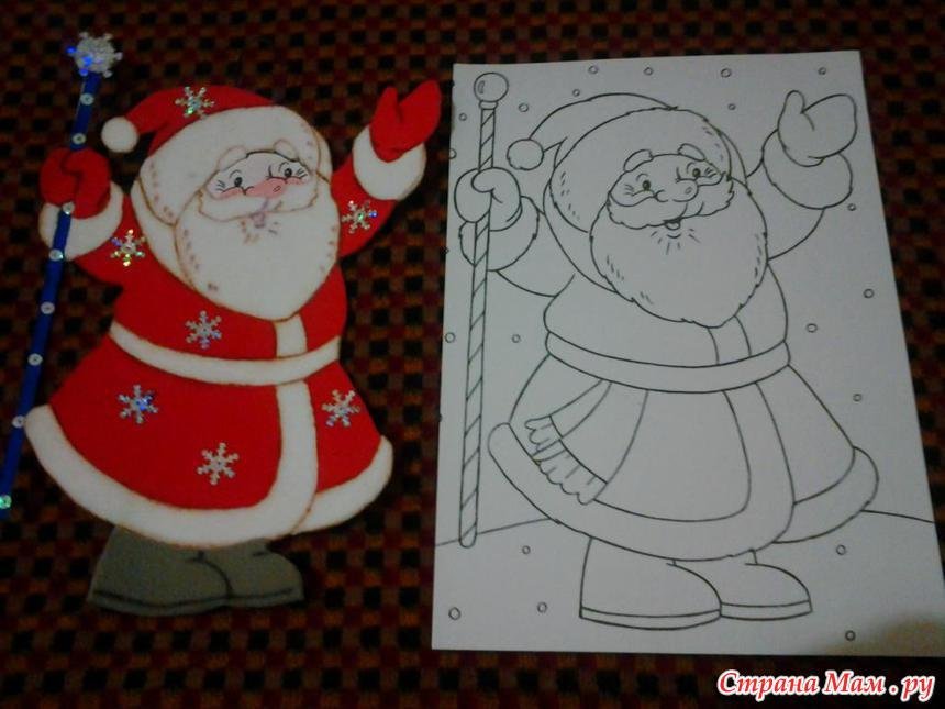 Дед мороз детские рисунки и поделки фото