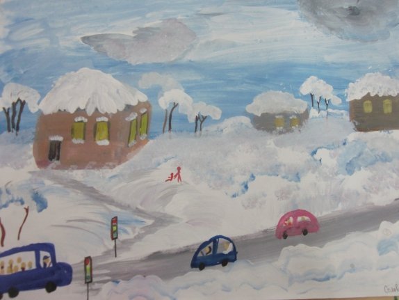 Детская площадка зимой рисунок фото