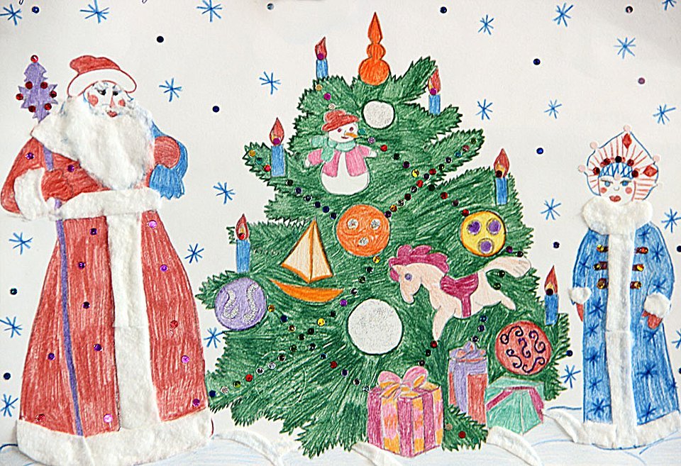 Детские открытки рисунки новогодние фото
