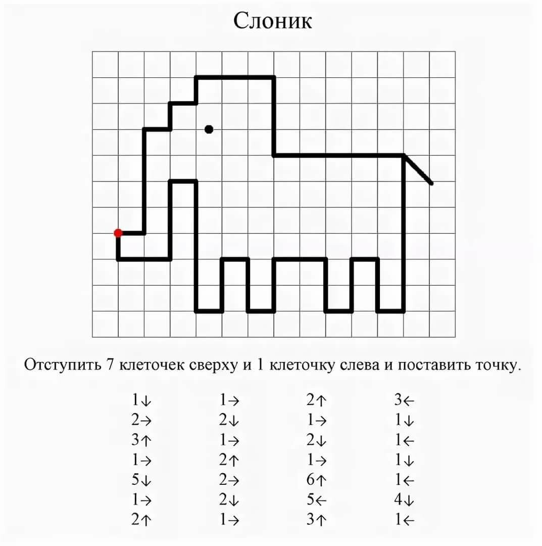 Детские по клеткам рисунки фото