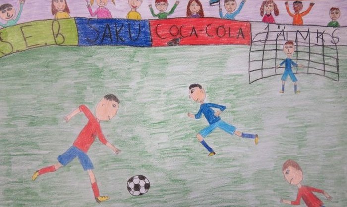 Детские рисунки игры футбол фото