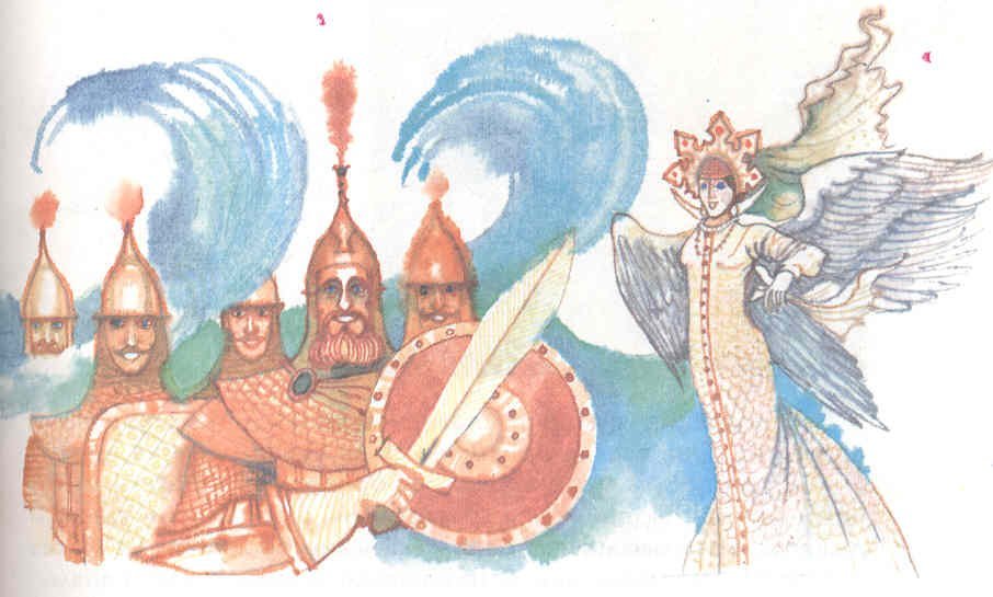 Детские рисунки к сказке о царе салтане три чуда фото