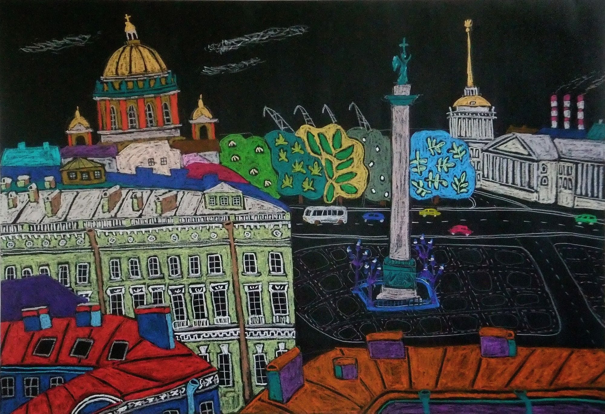 Детские рисунки мой петербург фото