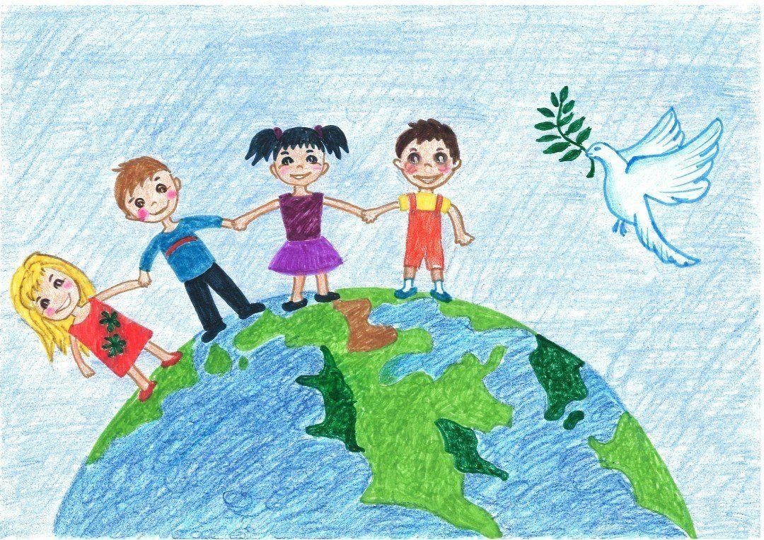 Детские рисунки о мире на земле фото