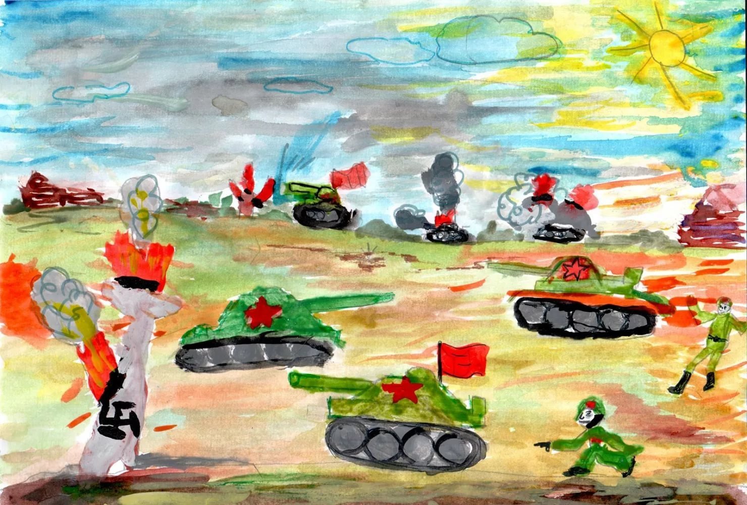 Детские рисунки о войне в детском саду фото
