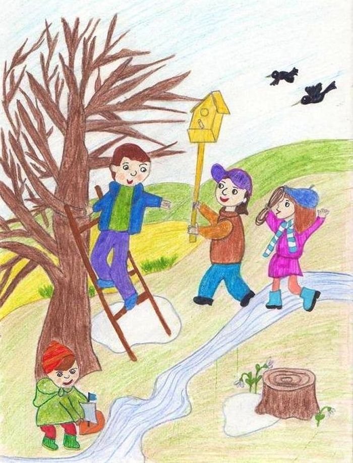 Детские рисунки осенние каникулы фото