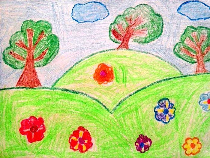 Детские рисунки поляны фото