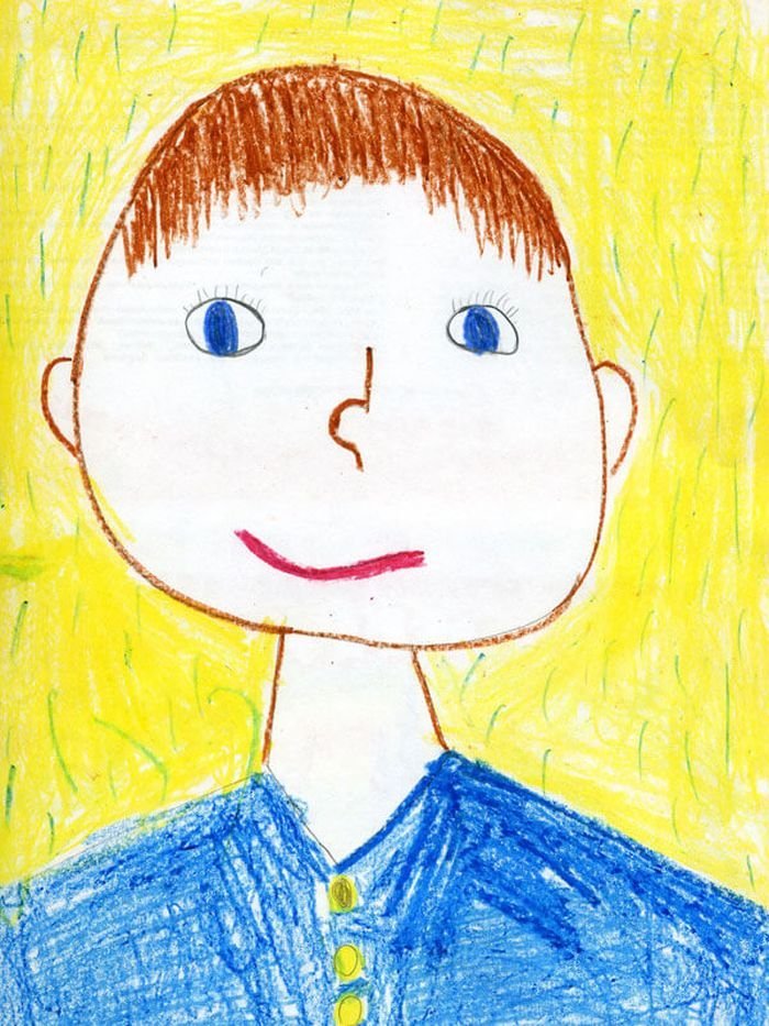 Детские рисунки портреты людей фото