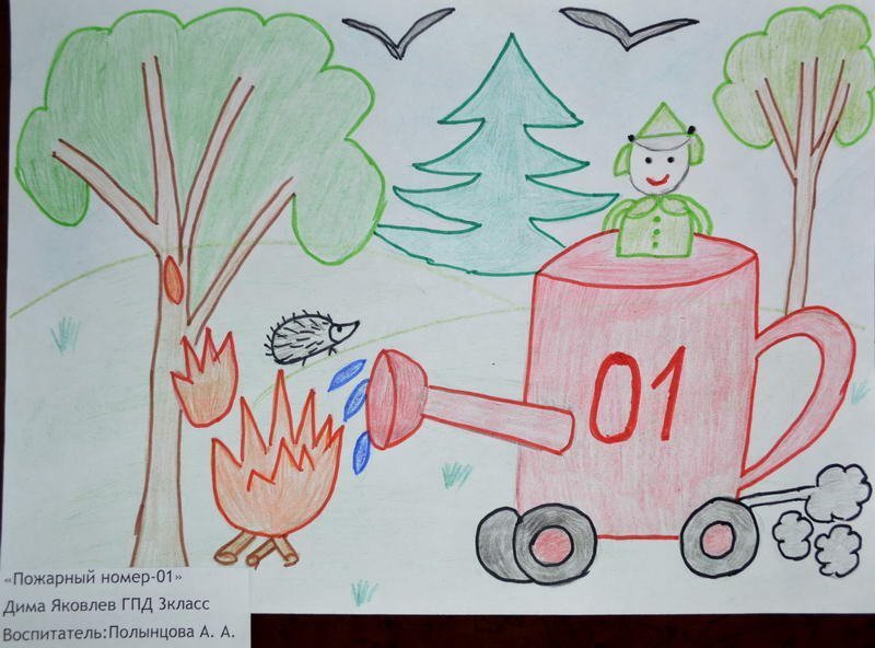 Детские рисунки пожарная безопасность фото