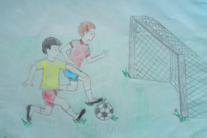 Детские рисунки про футбол легкие фото