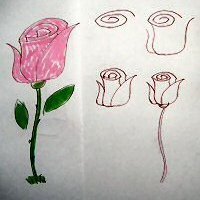 Детские рисунки розы легкие фото