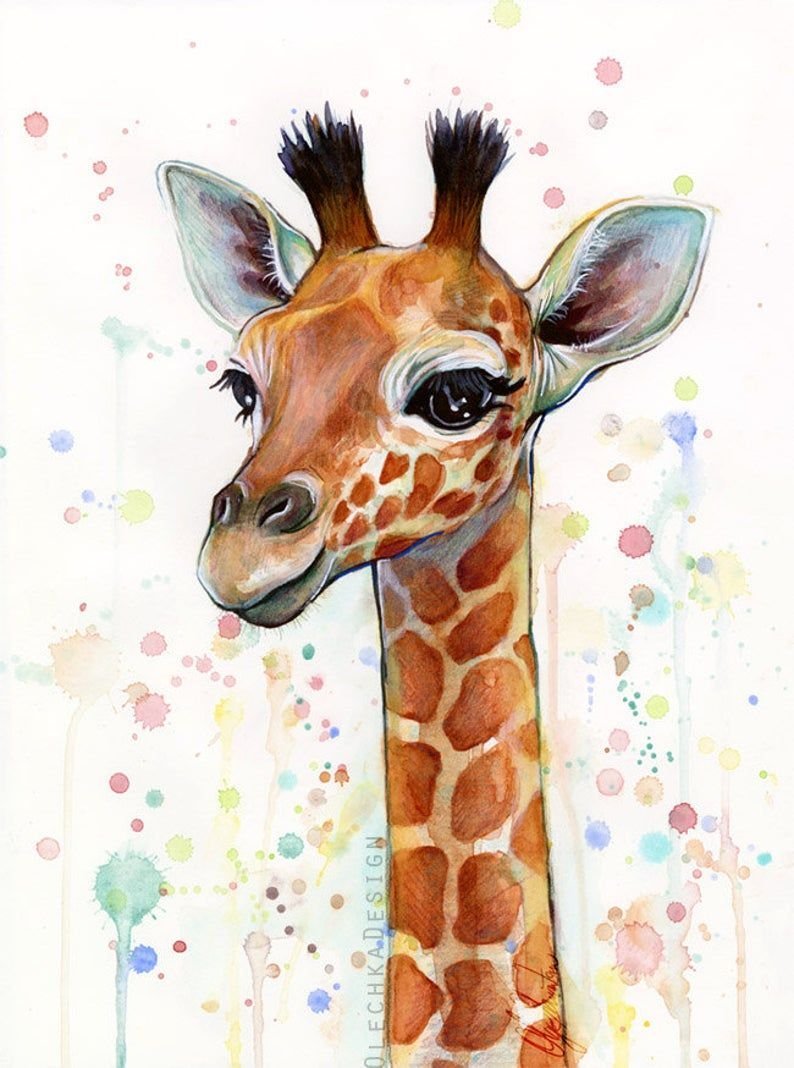Детские рисунки с жирафом фото