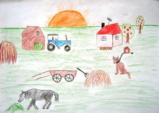 Детские рисунки сельское хозяйство фото