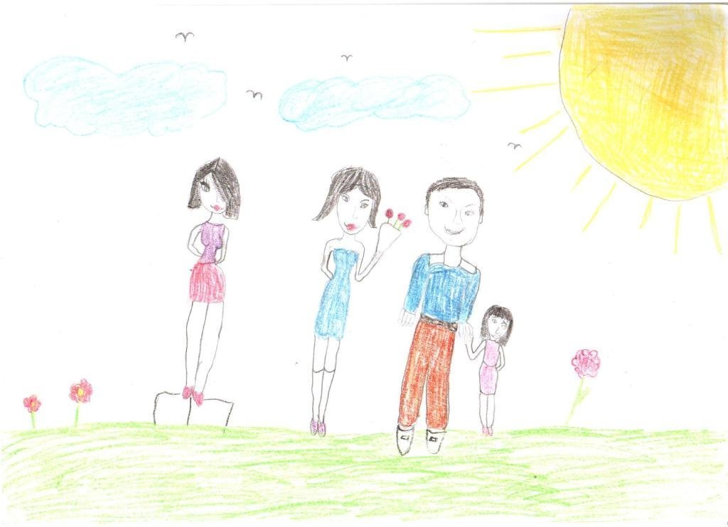 Детские рисунки семья простые фото
