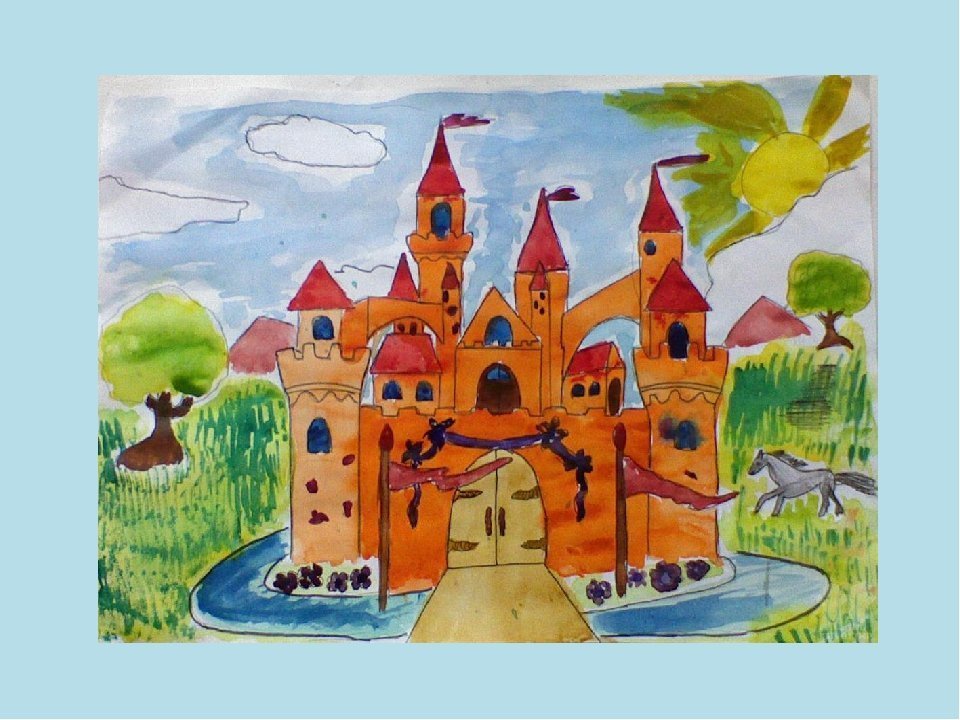 Детские рисунки замок и замок фото