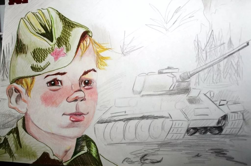 Детские военные рисунки фото