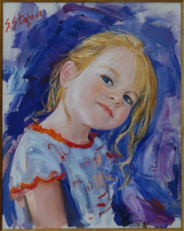 Детский портрет рисунок ребенка фото