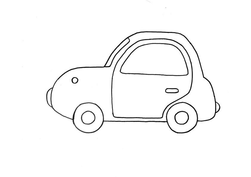 Детский простой рисунок машины фото