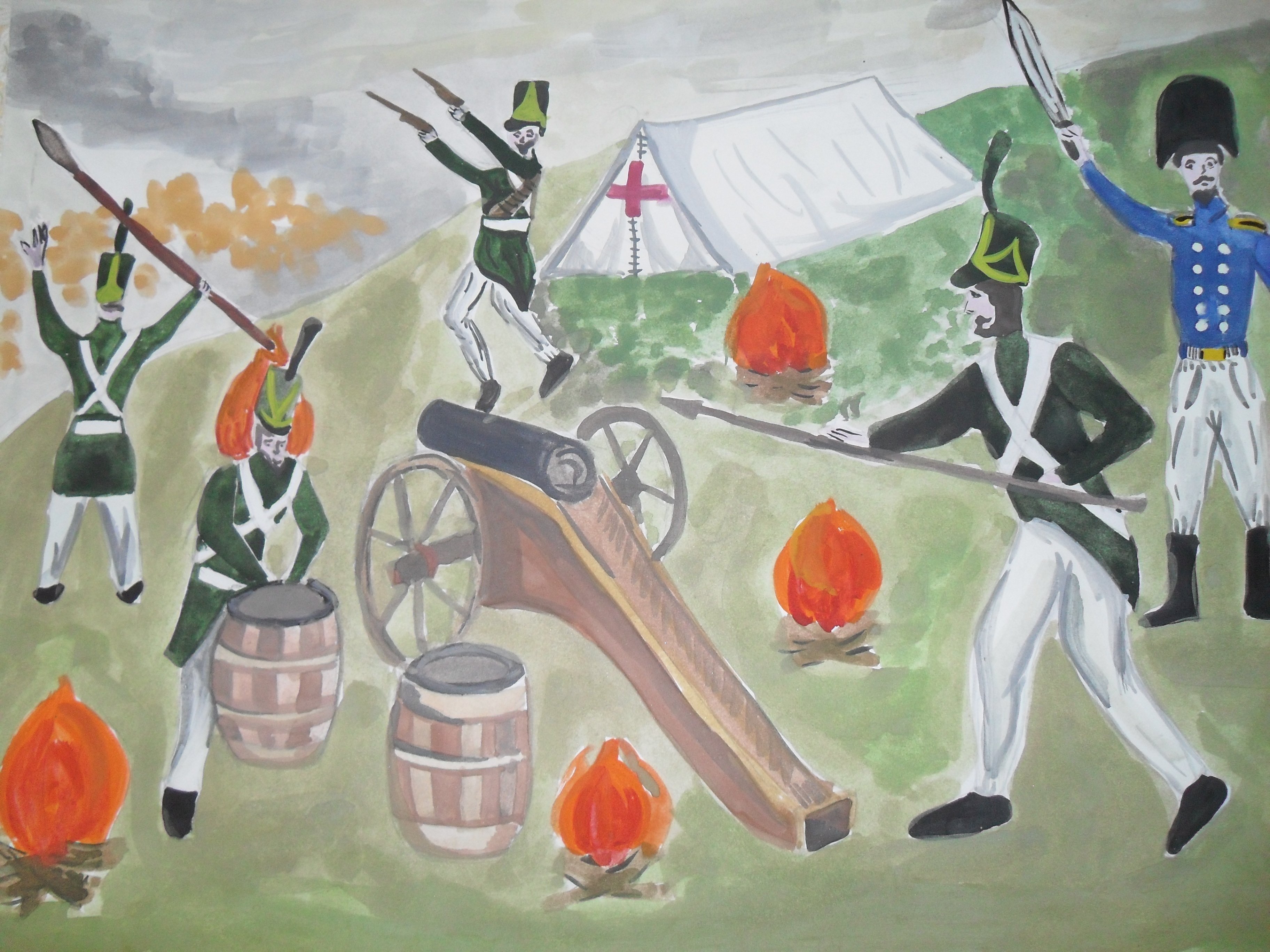 Детский рисунок бородинская битва фото