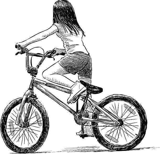 Детский рисунок человек на велосипеде фото