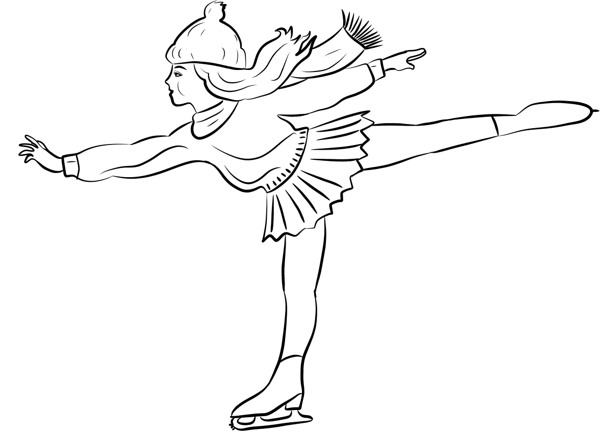 Детский рисунок фигуристка на льду фото