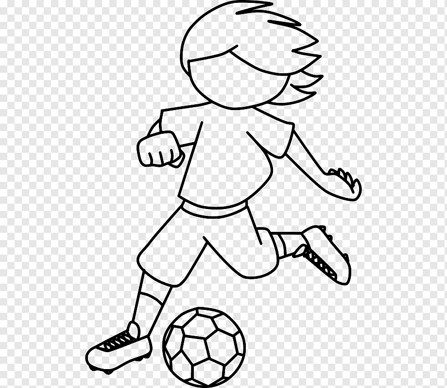 Детский рисунок футболиста с мячом фото