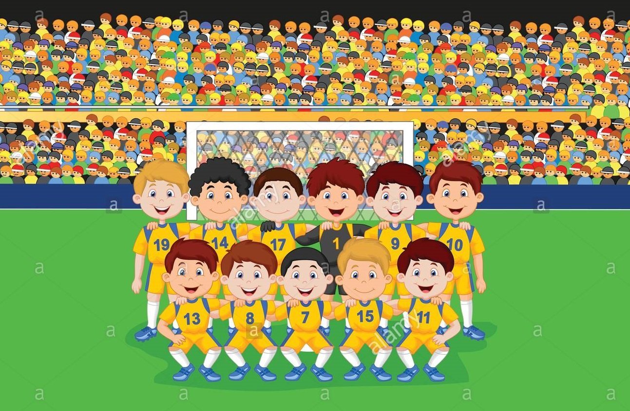Детский рисунок футбольная команда фото